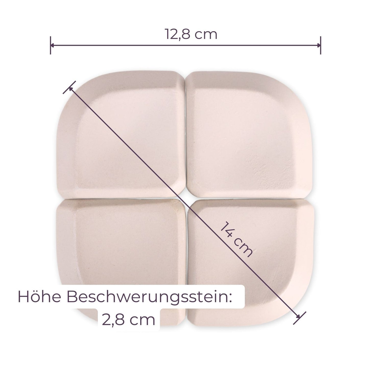 12,8cm Beschwerungsstein/ 4teilig/ passend für 3 Liter Fido-Glas