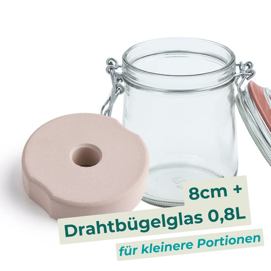 Drahtbügelglas 0,8L + 8cm Beschwerungsstein