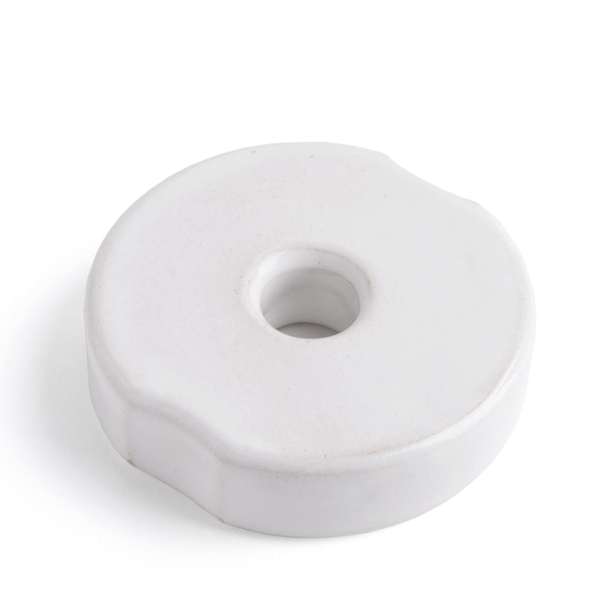 8cm Beschwerungsstein/weiß glasiert