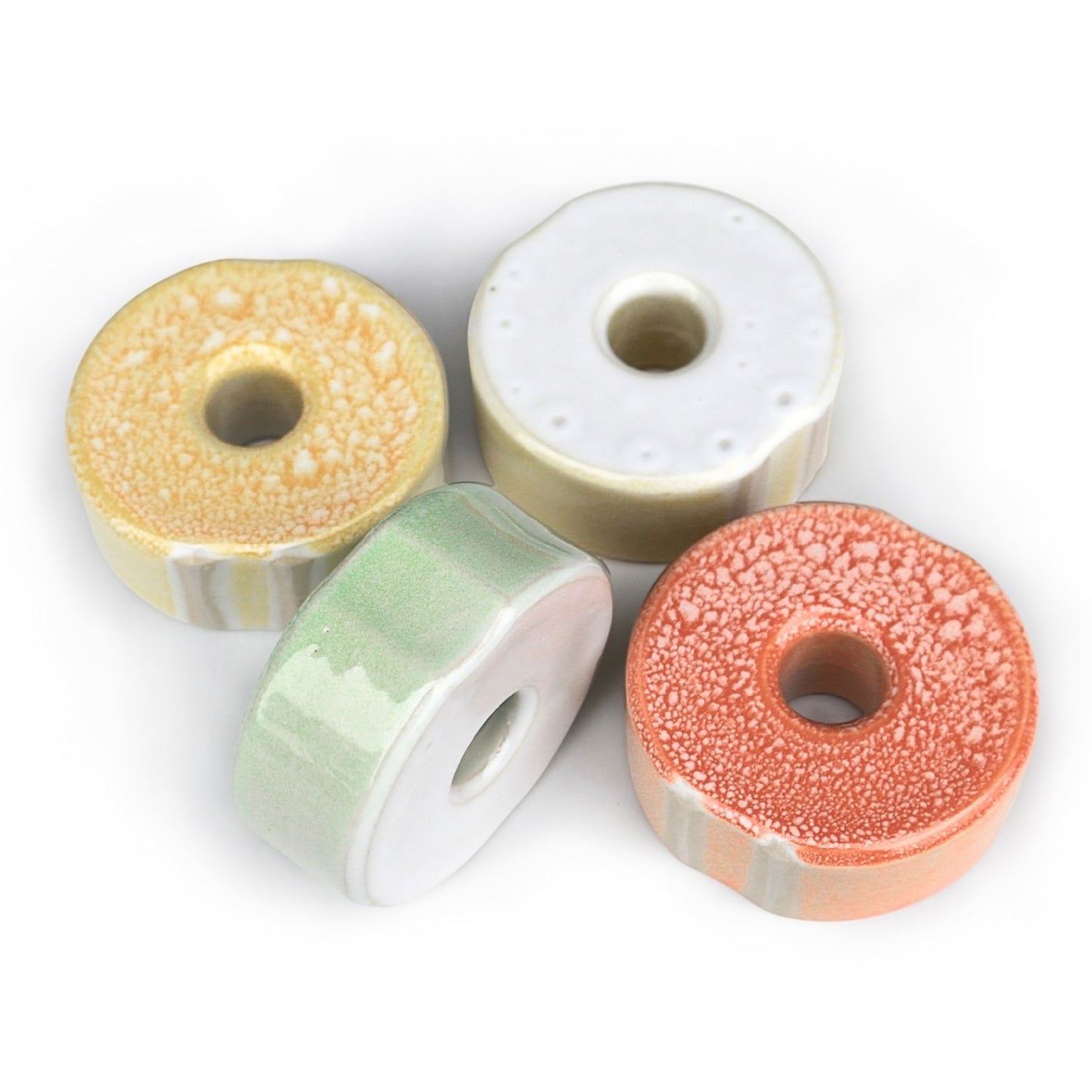 7cm Beschwerungsstein/ glasiert - bunt - 4er Pack