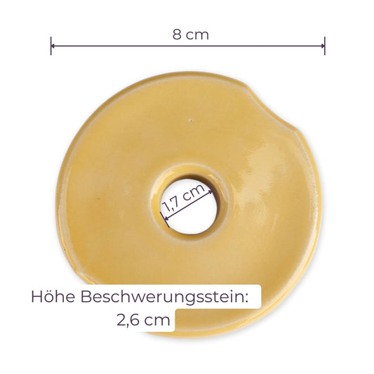 8cm Beschwerungsstein/ glasiert - bunt - 4er Pack