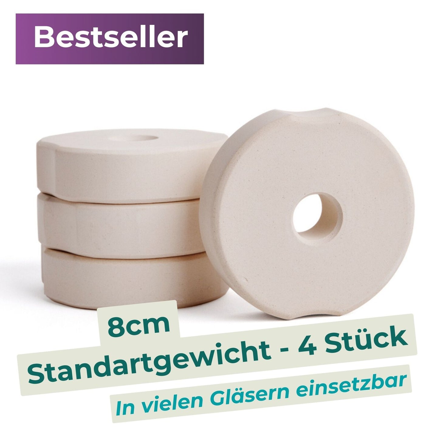 8cm Beschwerungsstein - 4er Pack