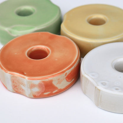 8cm Beschwerungsstein/ glasiert - bunt - 4er Pack