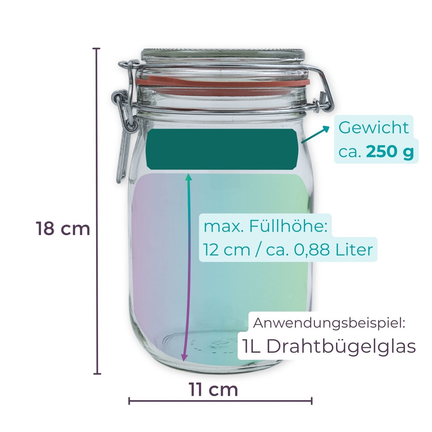 8cm Beschwerungsstein/weiß glasiert - 4er Pack